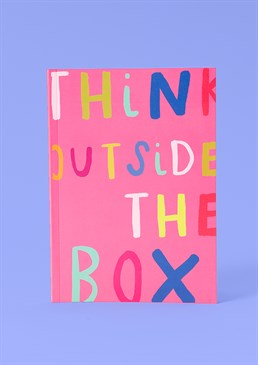 Every great idea comes from thinking outside the box! This fabulous, motivational design is a great gift for any creative and will hopefully inspire them to fill it with amazing ideas. This A5 softback pink notebook with rainbow text is perfect bound and contains high quality lined paper. This is a Scribbler exclusive product designed and printed in the UK.
